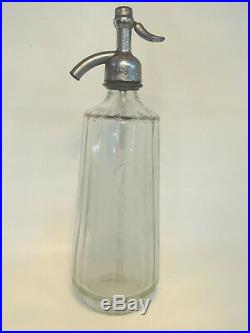 Art Deco Seltzer Bottle Clear Glass The Biltmore New York Irvs Sparkling 184B