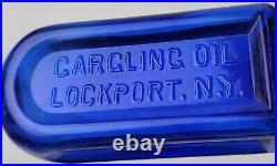 Atq Cobalt Blue G. W. Merchant Lockport NY Gargling Oil Bottle