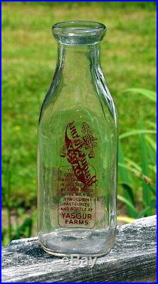 Authentic 1964 Yasgur Farms Bethel Ny Dairy Milk Bottle Woodstock Music Festival