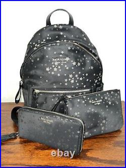 Authentic Kate Spade Chelsea Backpack Scattered Stars Set
