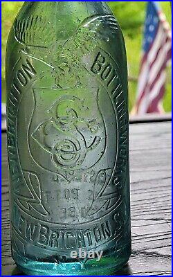 Awesome Embossed Eagle New Brighton Bottling Works New Brighton S. I. Ny Soda