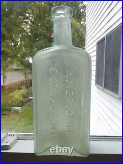 BACH'S AMERICAN COMPOUND AUBURN, N. Y, Pontiled Medicine Bottle