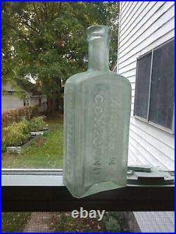 BACH'S AMERICAN COMPOUND AUBURN, N. Y, Pontiled Medicine Bottle