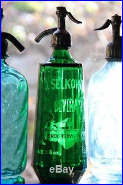 BROOKLYN NY EMERALD Dancing GIRL logo Lady SELKOWITZ Soda WATER SELTZER bottle