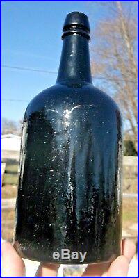 Blackglass G. W. Weston & Co Quart Saratoga Mineral Water Bottle Saratoga, Ny