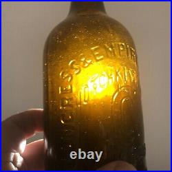 Blown Bottle SARATOGA NY HOTCHKISS CONGRESS Springs Nice Crude Amber 1860s