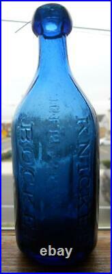Blue 10 Sided Blob Top WP Knickerbocker New York City Soda Mineral Water Bottle