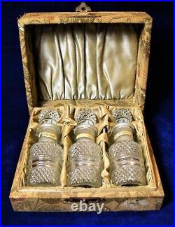 Boxed Set of 3 Labeled Perfume Bottles by C B Woodworth & Son-Rochester, NY c1870