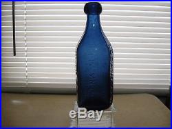 Brilliantcobalt Blueiron Pontil1850's Knickerbocker Blob Lip Soda Watern. Y