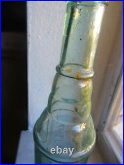 C. Lediard New York, Antique 1800's Applied Top Blue Glass Soda, Beer, Water Medicin