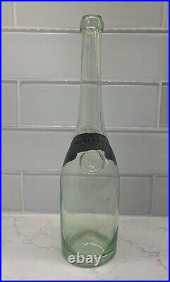 C1890s Lorenz Reich New York, N. Y. Aqua Blown Glass Applied Lip Wine Bottle