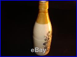 Circa 1880s Hinckel Ceramic Krug Beer Bottle, Albany, New York