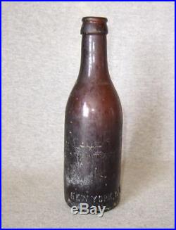 Circa 1910 Coca-Cola amber straight sided bottleNew York NY