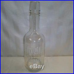 City Club Rye Buffalo NY Antique Clear Glass Whiskey Bottle