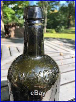 Clarke & Co New York Early Quart Antique Mineral Water Bottle