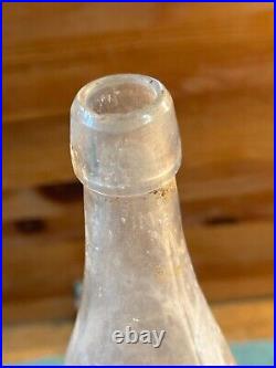 Clune & Torpy Registered Clear Glass Blob Top Soda Bottle Peekskill NY Antique