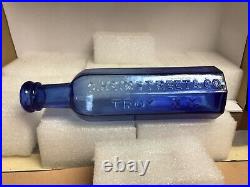 Cobalt Blue Heimstreet Troy Ny Sharp Looking 1860's New York Medicine Bottle