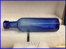Cobalt Blue Heimstreet Troy Ny Sharp Looking 1860's New York Medicine Bottle