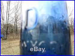 Cobalt J & A Dearborn NY / Albany Glass Works Full Iron Pontil Blob Top soda