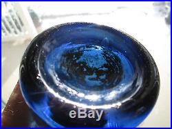 Cobalt J & A Dearborn NY / Albany Glass Works Full Iron Pontil Blob Top soda