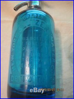 Collactible New York Seltzer Water Co. Detroit, Michigan Cobalt Blue Glass Bottl