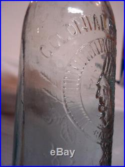 Colonial Bottling Co. Manhattan, N. Y. Indian Picture Blob Top Soda/Beer Bottle