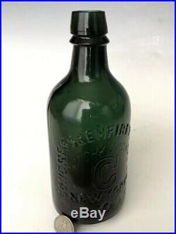 Congress & Empire Spring Mineral Water Bottle, Emerald Pint, Saratoga NY, c. 1870