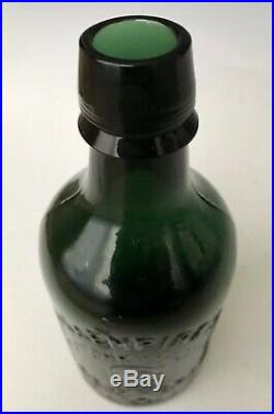 Congress & Empire Spring Mineral Water Bottle, Emerald Pint, Saratoga NY, c. 1870