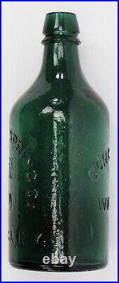 Congress Spring Co Saratoga NY Congress Water Emerald Glass Bottle Antique