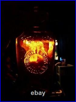 Crude Amber Winchell & Davis Albany New York whiskey Flask