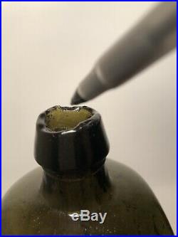 Crude Pontiled Olive Green Black Glass Dr. Townsend's Sarsaparilla Albany Ny