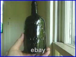 D. A. KNOWLTON SARATOGA, NY 1860s QUART MINERAL WATER BOTTLE PRETTY DEEP GREEN