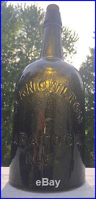 D. A. Knowlton Springs Saratoga NY Mineral Water Bottle Amber