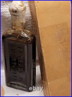 DR PIERCE'S SMARTWEED PATENT MED EMBOSSED w ORIGINAL LABELS AND BOX BUFFALO NY