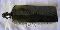 DR. TOWNSENDS SARSAPARILLA BOTTLE with PONTIL ALBANY NY OLIVE GREEN 1840's