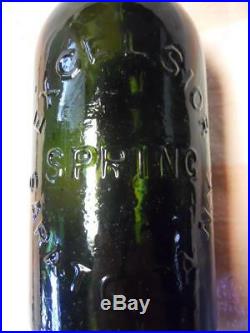 Dark Forest Green Pint Excelsior Spring Saratoga NY Mineral Spring Water Bottle