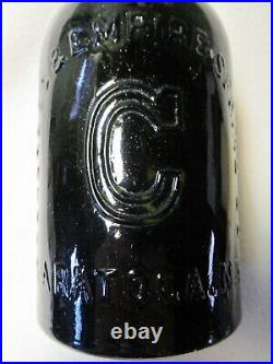 Dark Olive Green Quart Congress & Empire Saratoga NY Mineral Spring Water Bottle