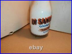 Di Santo Dairy quart Milk bottle, 2 color, full cow Clyde, N. Y. Great Graphics