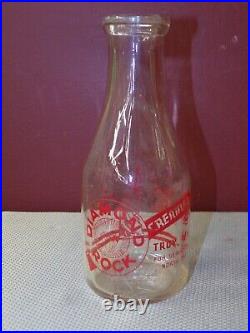 Diamond Rock Creamery Milk Bottle Troy, N. Y. Buy War Bonds & Stamps Slogan