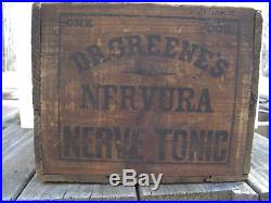 Dr Greenes Nerve Tonic Wooden Advertising Box For Medicine Cure Bottles Ny