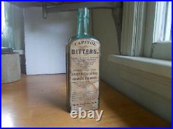 Dr. M. M. Fenner's Capitol Bitters Fredonia, Ny Emb With Label 1880 Bottle 10 1/4