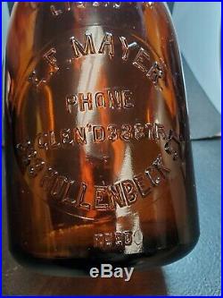 EDW. F. MAYER. ROCHESTER, NY. DAIRY E. F Milk bottle Brown rare 1qt