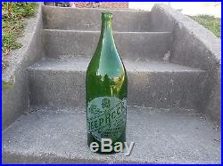 Emerald Green Deep Rock Spring Water Oswego, Ny Rare Hand Blown 1/2 Gallon Bottle