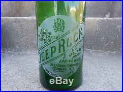 Emerald Green Deep Rock Spring Water Oswego, Ny Rare Hand Blown 1/2 Gallon Bottle