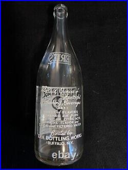 ERIE BEVERAGES PAINTED LABEL SODA POP 28 Oz BOTTLE BUFFALO NY