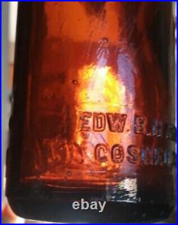 EXTREMELY RARE Amber Heel Script Coca Cola Bottle E. B. Harford Goshen NY