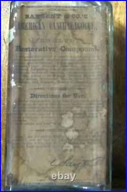 EXTREMELY RARE FULL LABEL SARGENT & Co AMERICAN / CANCHALAGOGUE NEW YORK