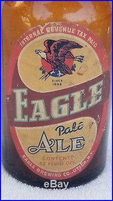 Eagle Brewing Co. Utica NY Beer Bottle Glass Pale Ale Paper Label Rare
