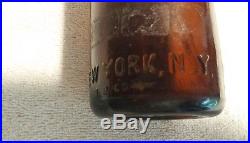 Early 1900's Straight Side Amber Coca-Cola Bottle New York NY Rare