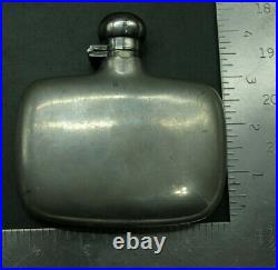 Early 1900s Nickel Silver Abercrombie & Fitch NY Hip Flask MADE IN ENGLAND (B2)
